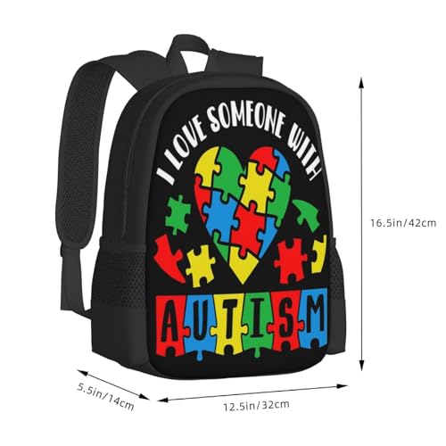 Autism Awareness Backbags Large Adjustable Backpack Lightweight Daypack for Men Women 16.5 Inches3