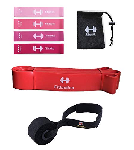 Image of Resistance Loop Bands Set of 4 (Light, Medium, Heavy, X-Heavy) - Premium Latex Exercise Bands for Yoga, Workout, Strength Training, Home Gym Fitness Bands for Men & Women