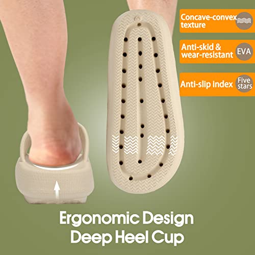 Image of EQUICK Cloud Slides Pillow Slippers for Women and Men | Shower Slippers Bathroom Sandals | Ultra Soft | Cushioned Thick Sole | Indoor & Outdoor
