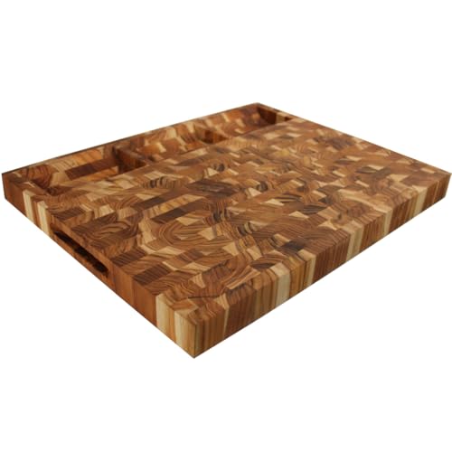 Tabla para Cortar de Madera de Teca End Grain 24x18 miniatura 1
