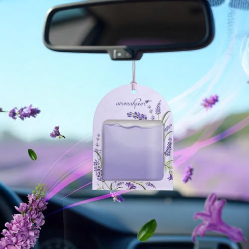 Image of Aromahpure Gel Wink Hanging Car Perfume | Long-Lasting Gel Based Car Air Freshener | Car Accessories | Last Up to 30 Days (Lavender-Musk-Ocean)