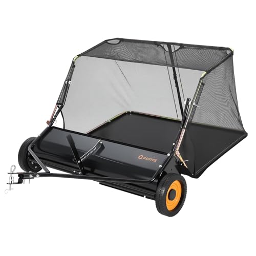 44 Inch Tow Behind Lawn Sweeper, 26 cu. ft. Large Pull Behind Grass Sweeper Heavy Duty Leaf & Grass...