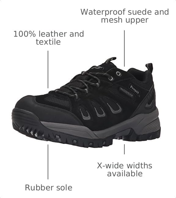 Image of Propet Mens Ridge Walker Hiking Hiking Sneakers Shoes - Black