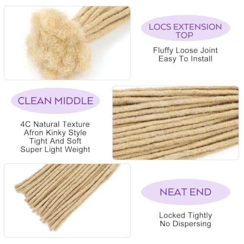 8Inch Dreadlock Extensions Loc Extensions Human Hair 0.6CM 100% Real Human Hair Full Head Handmade Permanent Dreadlocks Extension for Men/Women(8 Inch 30Strands,613#) — view 4