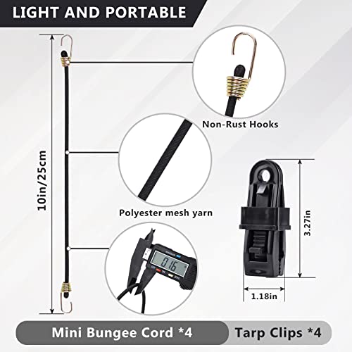Jogtlyer Roll Bungee Cords 28Pcs Set Heavy Duty10 18" 24" 36" 48" 60" Bungie Cord Assorted Sizes With Hooks Black Bungee Straps For Outdoor Camping Car #TOP2
