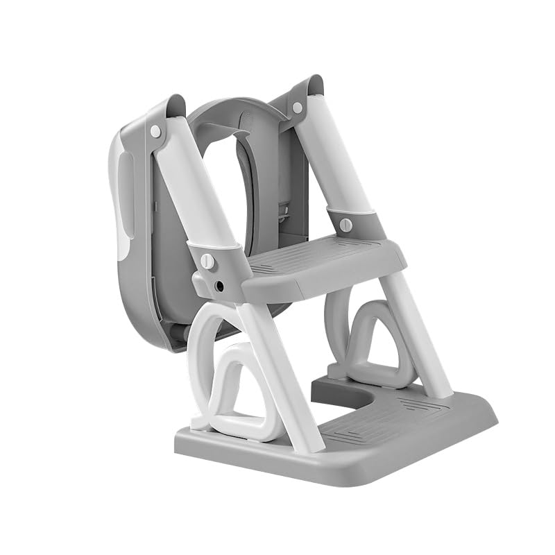 Toilettensitz für Kinder, WC-Sitz mit Reduzierer, Spritzer, geeignet in V-Form, U-Form, Toilettenadapter für Kinder, faltbar, PVC (grau)