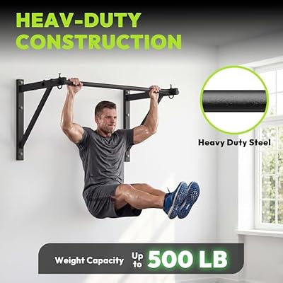 HANDBODE Pull Up Bar for Doorway and Wall Mount - Chin Up Bars for Home Gym, 36/52 in Upper Body Workout Equipment with 500 lbs Capacity, Portable Thickened Steel Construction, Joist Mounted