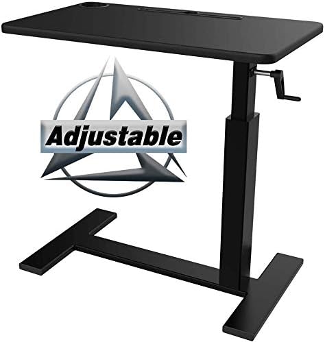 Balee Hospital Bed Table, Overbed Table with Crank Adjustable Height (26.5"-39") Laptop Table Heavy-Duty Desk Multi-Purpose for Home and Hospital Use