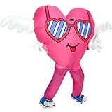 MXoSUM Inflatable Love Costume for Adult Blow up Pink Love Heart Costume Father Day Wedding Valentines Anniversary Costume