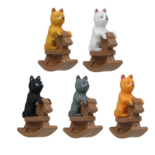 気まぐれな犬の置物乗馬ロッキングホース PVC ミニチュア風景アクセント家の車の装飾犬デスクトップ装飾車の装飾