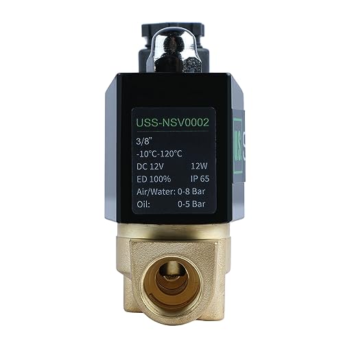 U.S. Solid JFNSV00002 3/8 Inch Brass Electric Solenoid Valve 12V Dc Normally Closed Viton Air Non-Potable Water Oil Fuel thumb #4