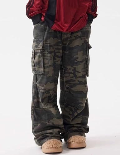 Y2k Camo Cargo Pants for Men Hip Hop Pants Baggy Joggers Pants Streetwear Grunge Camouflage Pants4