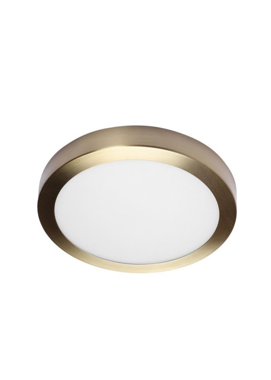 Abtin Antique Round Aluminium Flush Mount Ceiling Lighting Fixture-Gold Interior/Exterior Outdoor Porch/Balcony/Terrace/Ceiling/Wall Flush Mount LED Light for Home Hotels Work Office Places