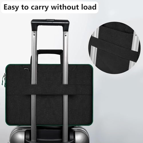 Image of Hseok Laptop Shoulder Bag 15 15.6 16 Inch Briefcase,Compatible MacBook Pro /Neo 16 inch,MacBook Air /Pro 15,XPS 15 /16 and most 15.6-16 and Most 15-16 Notebooks,Spill-Resistant Handbag,Black Green
