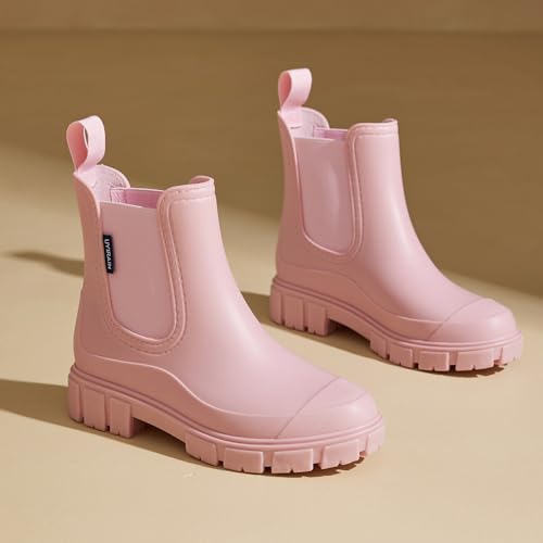 Image of WOWSTICK Women's Ankle Rain Boots Waterproof Lightweight Slip Resistant Fashion Garden Booties