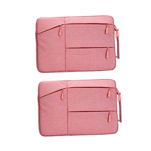 Hemobllo Bolsa de Ordenador Portátil de Maletín Resistente al Agua para Hombres y Mujeres Funda de Oxford Rosa con Divisores y Organizadores