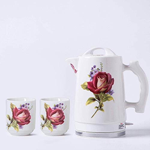 Haushalts-Wasserkocher Keramik Automatische Abschaltung Schnell kochend Abnehmbarer Boden Kochen Trockenschutz 1.7L 1.3KW 2 Wasserbecher