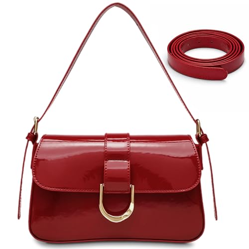 Mabecol Sac a Main Femme Cuir PU Petit Sac Bandoulière Femme avec 2 Sangles Amovibles, Pochette Telephone Portable Idéal Shopping Travail et Université...