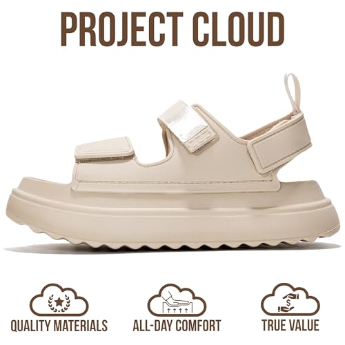 Image of Project Cloud Platform Sandals For Women 2026 - Ultra Soft Insole Slip Resistant Womens Sandals Vacation Outfits for Women - Women's Beach Shoes (Goldie)