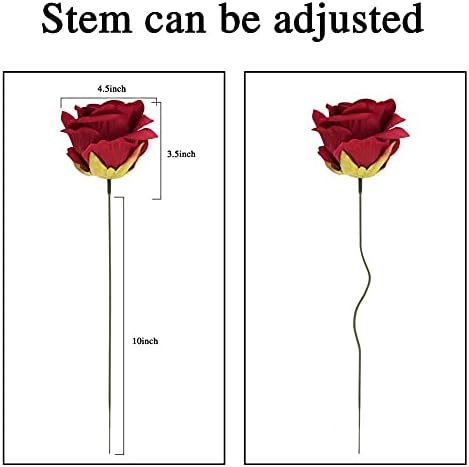 N&T NIETING Silk Artificial Flowers, 20Pcs Silk Flowers Real Touch Fake Rose for DIY Wedding Bouquet Baby Shower Party Floral Arrangements and Home Decor