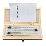 Messgerät, 3-teiliges Holzbox-Set Inhalt Hydrometer für Spirituosen Wein Likör Testen Messgerät