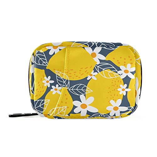 Image of Lemon Fruits Weekly Pill Organizer, Pill Cases Bag Portable Pill Container 7 Days Cute Pill Box Organizer Vitamin Supplement Holder with Zipper Velcro for Travel Family Business Camping