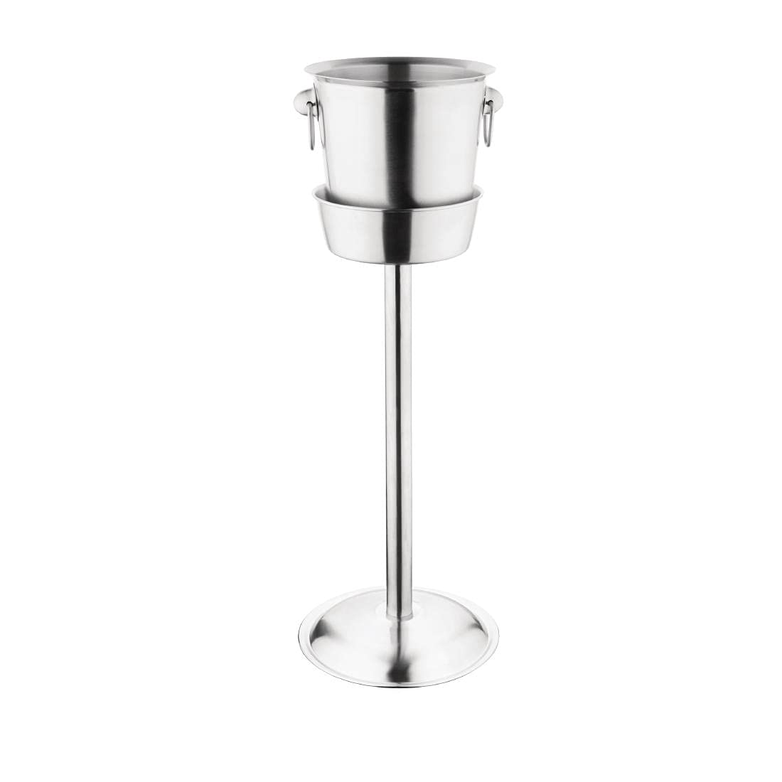 Olympia - Support pour seau à vin et champagne Olympia en acier inoxydable brossé - Refroidisseur à glace métallique argenté pour boissons froides pour événements, fêtes et mariages K407