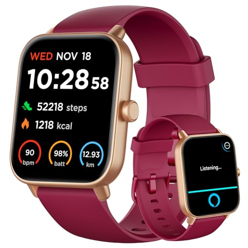 Gydom Smartwatch Donna, 1.8" Orologio Smartwatch Chiamate, Fitness Tracker con Contapassi Cardiofrequenzimetro SpO2, 110 modalità Sport, Monitoraggio Sonno, Impermeabile IP68 per iOS Android Rosso