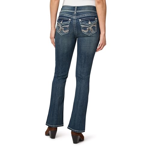Image of WallFlower Bling Back Pocket Bootcut Jeans for Women, Luscious Curvy Fit, Embellished Mid-Rise Insta Stretch Denim