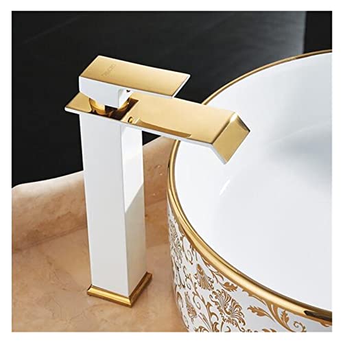 Mitigeur de lavabo cascade blanc pour vasque haute de salle de bain - 4