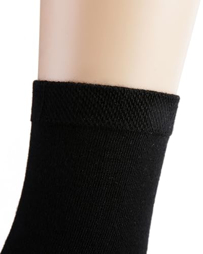 Casual Crew Socks for Women and Men, Black White Cotton Dress Socks, 6 Pairs Inside, Size 5-153