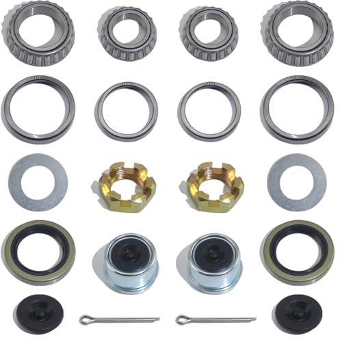 Wouueso Lot de 2 kits de roulements d'essieu pour remorque de bateau de 3500 LB, L68149 L44649 Kit de roulements 171255TB/10-19 Joints à graisse