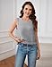 Lianlive Sweater Vest Top for Women Casual Crop Knit Cardigan Vest Bow Tie Back Knit Tank Tops (Gray-Small)
