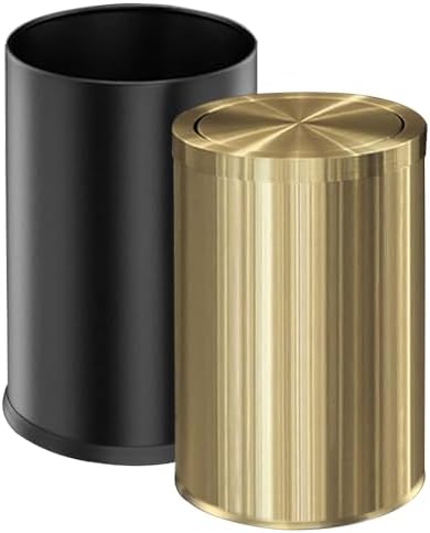 9L/2.4Gal Brushed Antique Brass Bathroom Trash Can