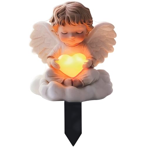 Ange Decoration Cimetière,2D Angel Deco Jardin Exterieur Étanches,Piquet De Décoration Jardin en Acrylique,Plaque de Cour Miniature,Générique Statues...