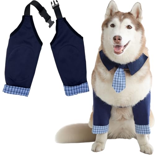 Image of Dog Elbow Pads Knee Protector Wraps Elbow Callus Treatment Sleeve for Wounds Front Legs Stop Licking Medium Large Dogs XL, Navy