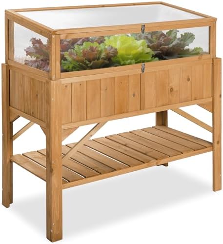 tectake® Carré Potager de Jardin sur Pied surélevé en Bois, Bac à...