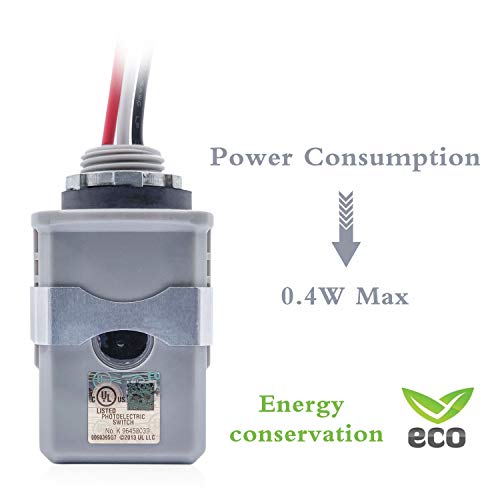 Chiswear Outdoor Photoelectric Switch Wire-In Photocell Stem-Mount Light Control With Photocell Light Sensor #TOP3
