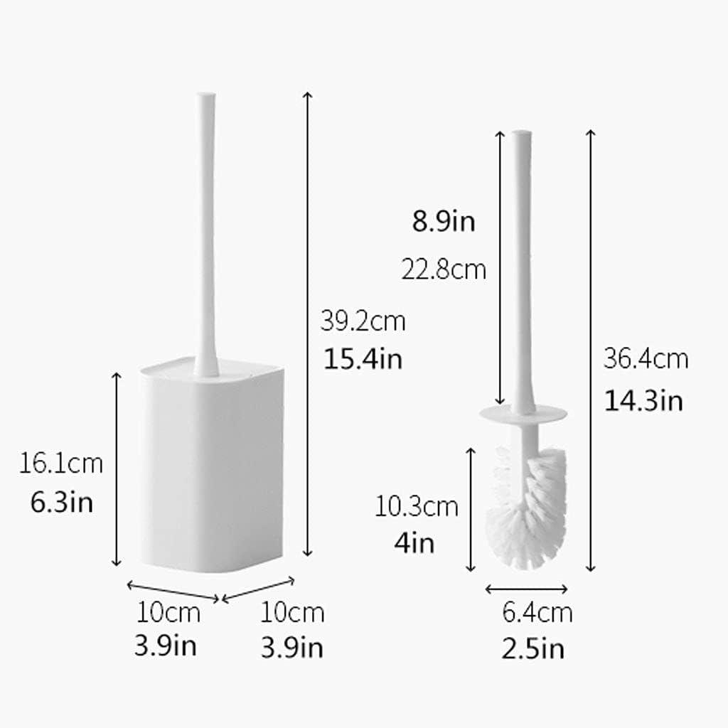 Toilet Brush Holder Long Handle Wall-Mounted Toilet Brush Holder Toilet Brush Dead Corner Cleaning Toilet Brush Pure White Bathroom Toilet Brush Set Toilet Brush Holders(B)