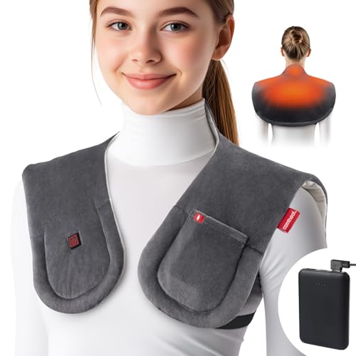 Comfheat Cordless Weighted Heating Pad per collo e spalla, con batteria da 5000 mAh, 3 livelli di calore, timer di spegnimento automatico, regali per donne e uomini, mamma papà Comfheat Cordless Weighted Heating Pad per collo e spalla, con batteria da 5000 mAh, 3 livelli di calore, timer di spegnimento automatico, regali per donne e uomini, mamma papà