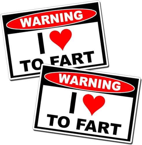 Image of 2 pcs I Love to Fart Warning Prank Sticker Decal Prank Sticker Joke, 4 inches - Funny Car Bumper Sticker Decal