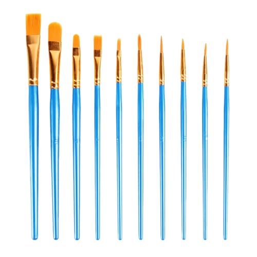 Generisch Pinceles para pintura acrílica, juego de 10 pinceles de pintura - Versátil y flexible pincel pintura al óleo, pintura acrílica otros proyectos de arte