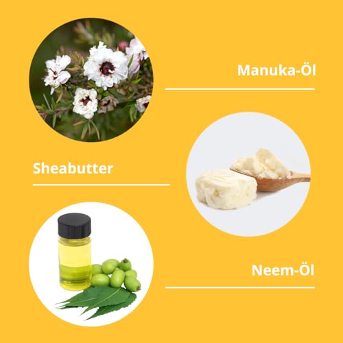 purapep Care Manuka-Öl Hundeseife – Natürliche Reinigung für glänzendes, kuscheliges Fell – Mit Manuka-Öl, Kokos-Öl & Oliven-Öl – Unterstützt empfindliche Haut und lindert Juckreiz – sehr ergiebig!