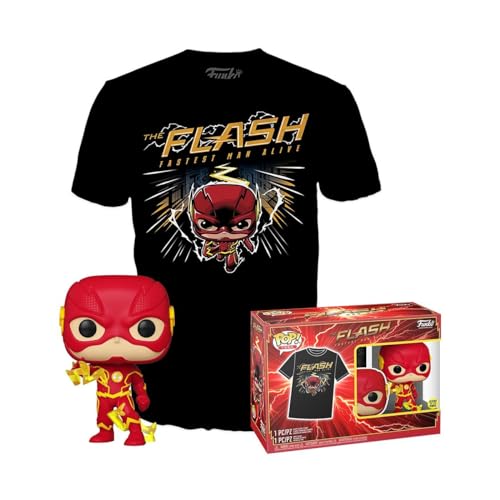 Loungefly Pop! & tee: DC - The Flash - M - DC Comics - Camiseta con Figuras Miniaturas Coleccionables - Idea De Regalo - Juguetes Y Franela De Manga Corta para Adultos Hombres Y Mujeres
