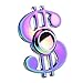 FIDGET DICE Fidget Hand Spinners EDC Spinner Toy Stress Reducer for Anxiety Focusing ADHD, Steel Ball Bearing, Dollar Sign,Rainbow