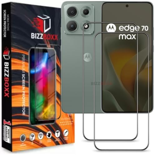 Image of Screen Guard For MOTOROLA Edge 70 Max Tempered Glass Screen Protector Guard - HD Clarity, Anti-Fingerprint Temper Guard (MOTO Edge 70 Max - 6.8 Inch) With Installation Kit - Pack of 2