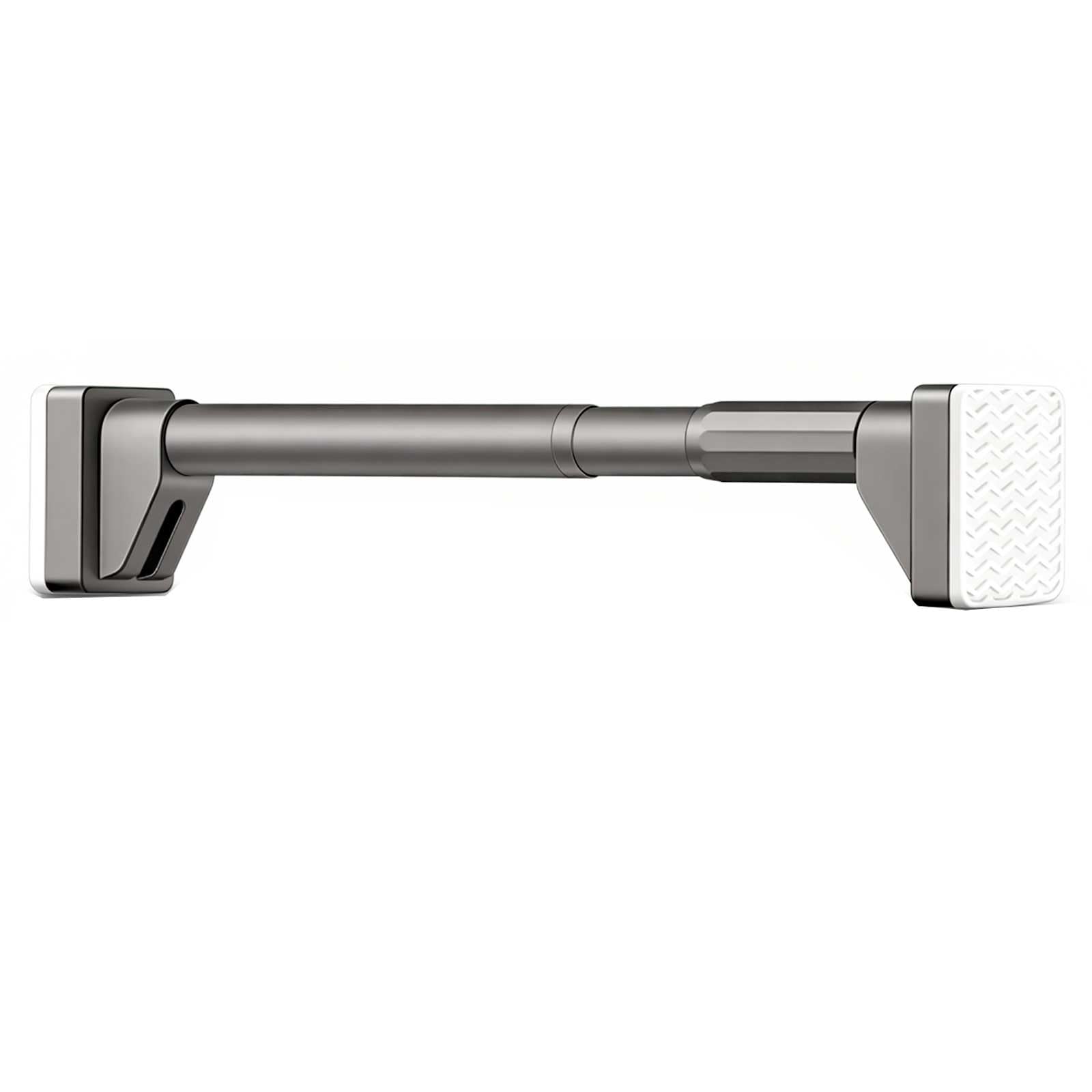 Qsnyjpl Grey Adjustable Heavy Duty Tension Curtain Rod 20-193 In, Shower Curtain Rods No Drilling For Home, Windows, Bathroom, Stainless Steel(,290-370Cm/114-146In)