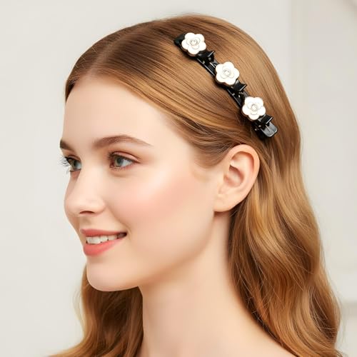 Pinzas trenzadas para cabello con cristal y perlas miniatura 3