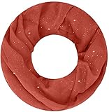100% Viskose PiriModa Damen Schal Schlauchschal Loopschal Glitzer Rundschal Tuch Viele Farben (One Size, Rost)