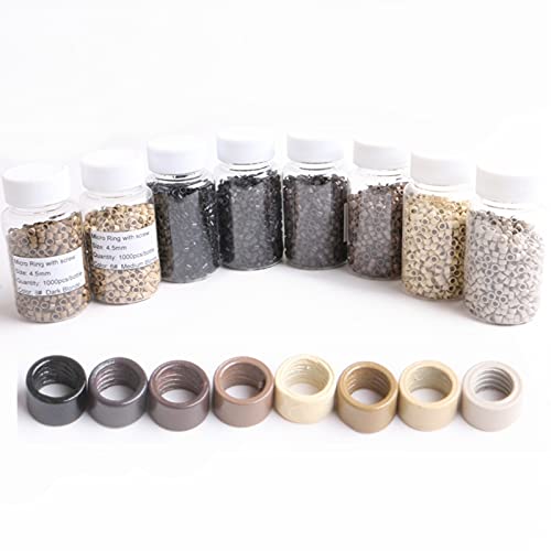 Miniatura 3 de Cuentas de microanillo de rosca de rosca no silicona para extensiones de cabello, 5 colores opcionales (1000 unidades, rubio)